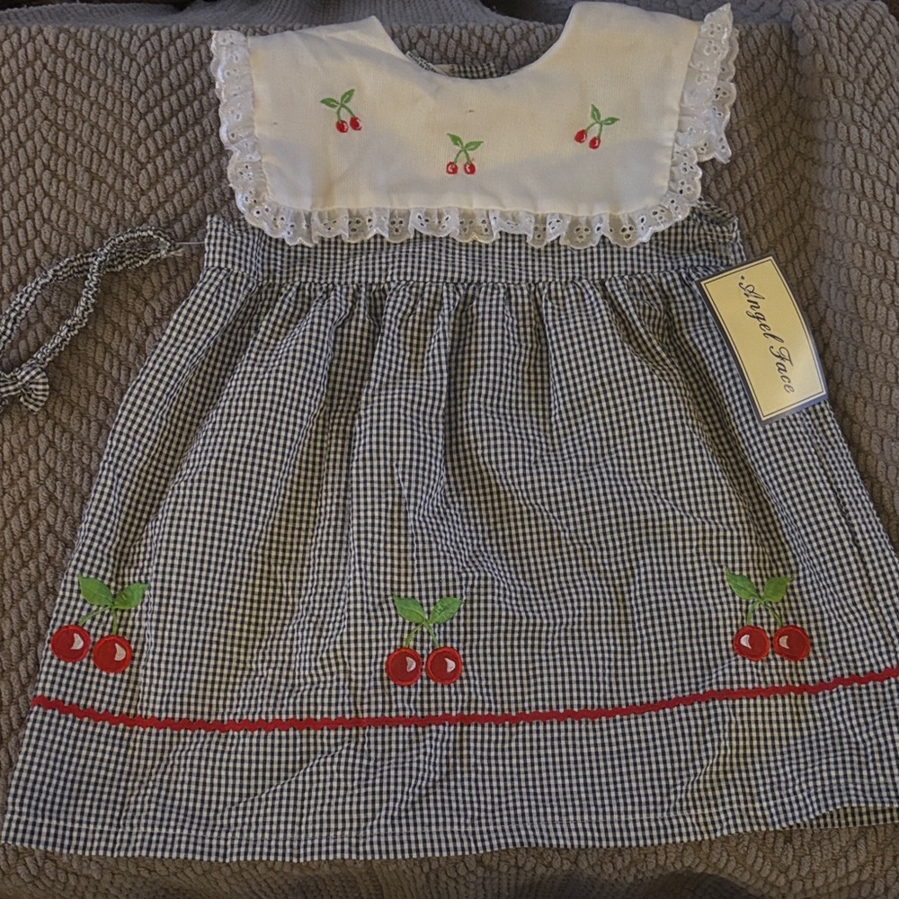 Cherry Embroidered Baby Dress NWT